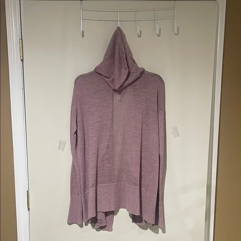 lululemon athletica Linen Blend Dusty Pink Light Hoodie Sweater Cardigan SZ M - Picture 11 of 15